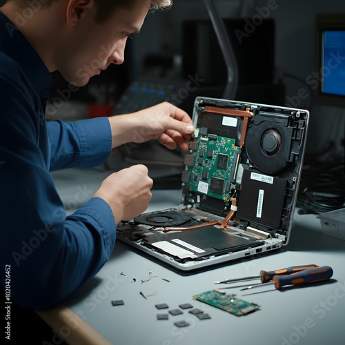 person working on a computer