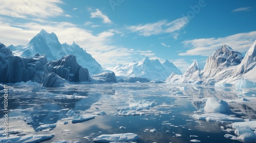 Wallpaper Mural Vast icebergs and glacial landscape under a clear blue sky. Torontodigital.ca