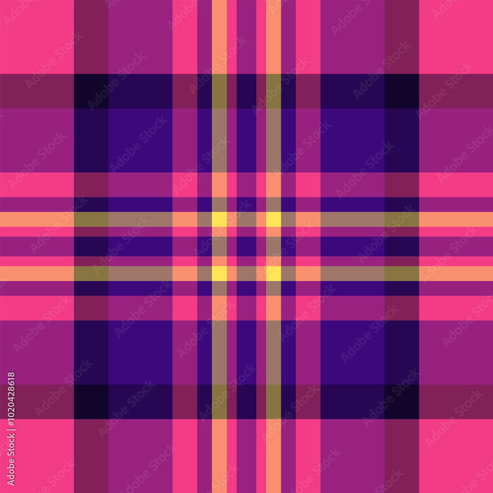 Choice pattern check tartan, handsome texture background textile. Rag seamless plaid vector fabric in pink and violet colors. Choice pattern check tartan, handsome texture background textile. Rag seamless plaid vector fabric in pink and violet colors.