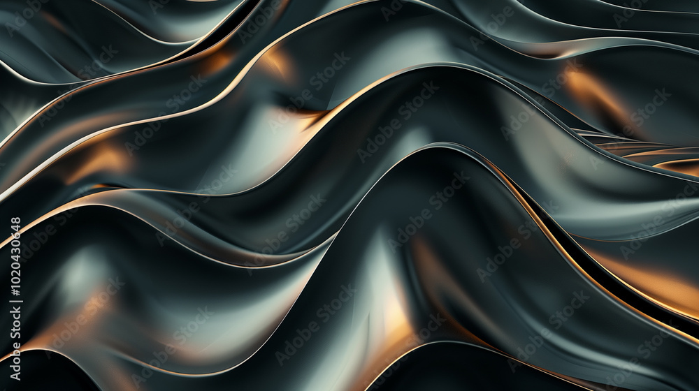 Obraz premium Realistic 3d wallpaper with luxury flowing lines. Elegant backdrop for poster, website