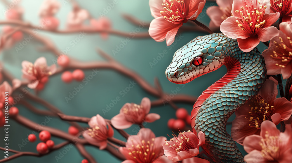 Chinese new year wallpaper with a snake, year of the snake Chinese new year wallpaper with a snake, year of the snake