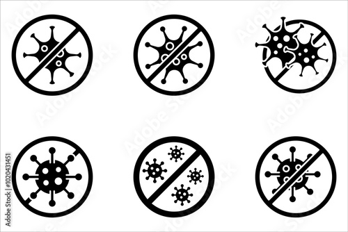 No virus icon. Thin linear no virus outline icon isolated on white background