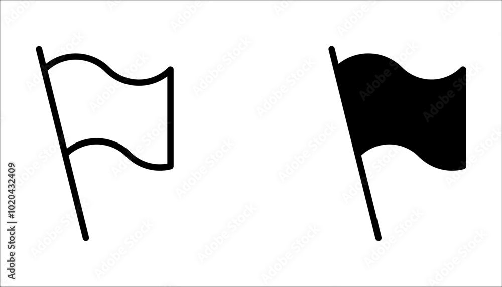 Simple Set of Flag Icon set. Vector flag shape set on white background Simple Set of Flag Icon set. Vector flag shape set on white background