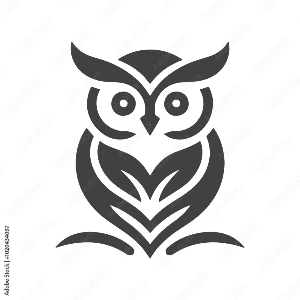 Minimalist Owl Logo Icon