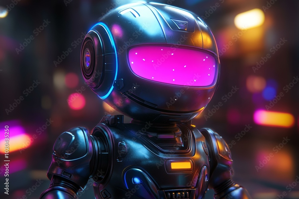 Futuristic Robot in Cityscape Futuristic Robot in Cityscape