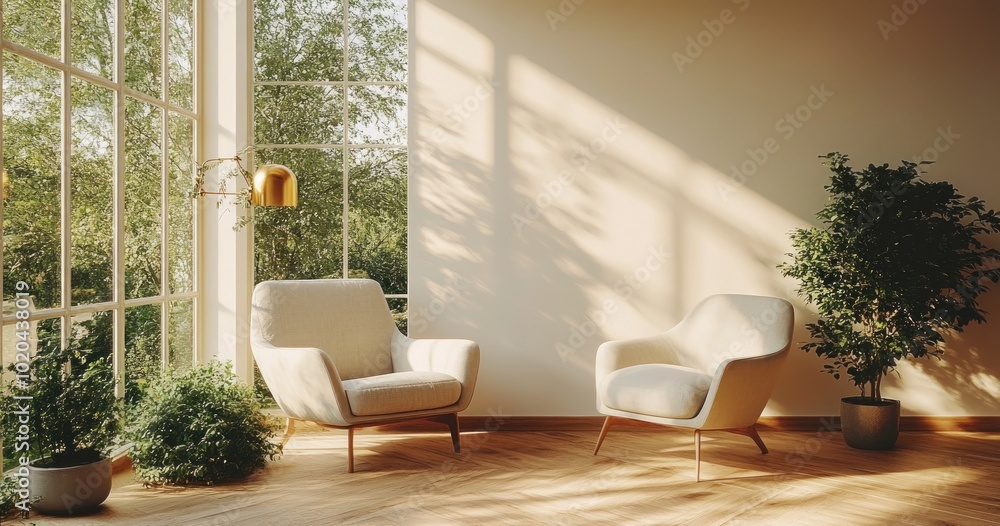 Bright Living Room with Two Armchairs Bright Living Room with Two Armchairs
