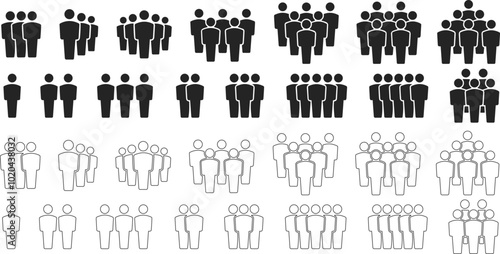 Team icons set. People .Group of people icons. crowed symbol Vector. Person symbol for your infographics web illustration