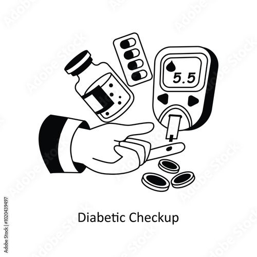 Diabetic Checkup concepts style illustration. EPS 10 File