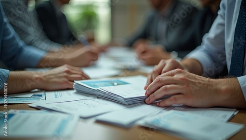 Collaborative Hands Reaching for Documents at Office Table