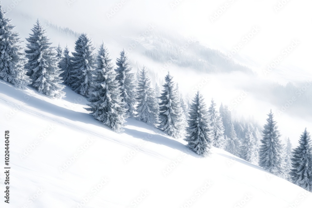 A forest after a heavy snowfall in Graubünden, Switzerland, near Flims Laax A forest after a heavy snowfall in Graubünden, Switzerland, near Flims Laax