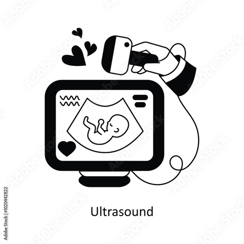 Ultrasound concepts style illustration. EPS 10 File