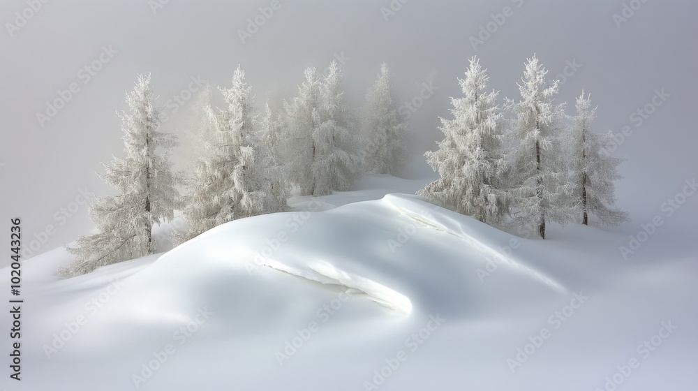 Snow-Covered Trees in a Wintery Landscape Snow-Covered Trees in a Wintery Landscape