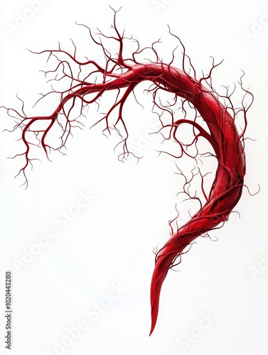 Red Veins Abstract Art  Human Body Anatomy  Blood Vessel  Medical Illustration photo