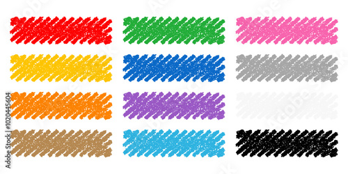 クレヨンで描かれた長方形セット