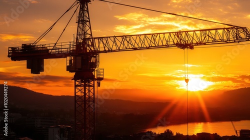 crane in silhouette