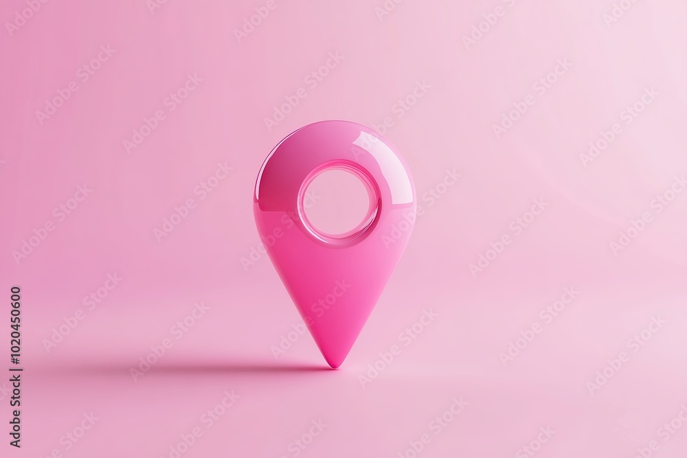 Closeup photo of map pin on pink background Closeup photo of map pin on pink background
