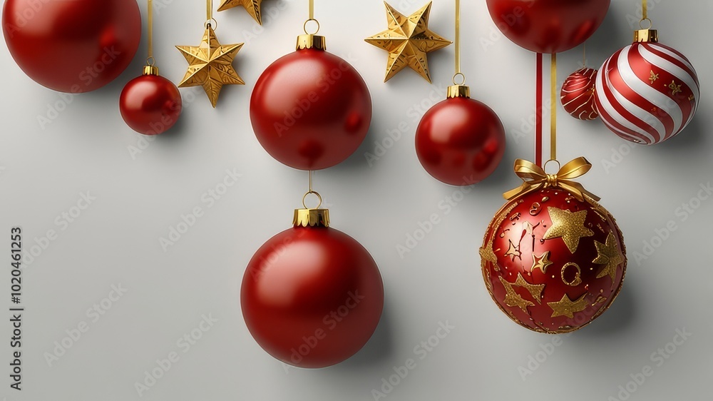 Christmas balls on snow