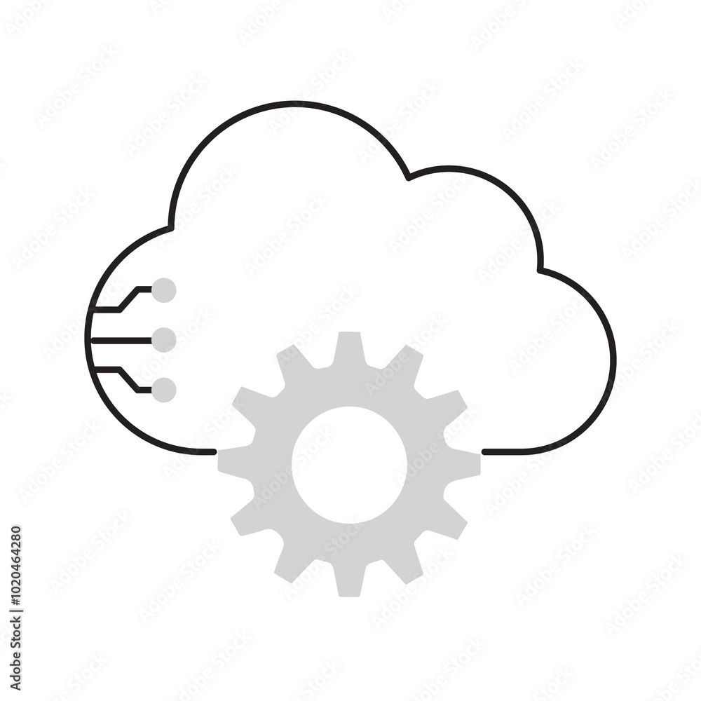 AI-Powered Cloud Automation Framework Vector ICon Design, cloud technology, system automation AI-Powered Cloud Automation Framework Vector ICon Design, cloud technology, system automation