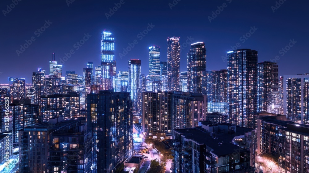 The Urban Night Skyline The Urban Night Skyline