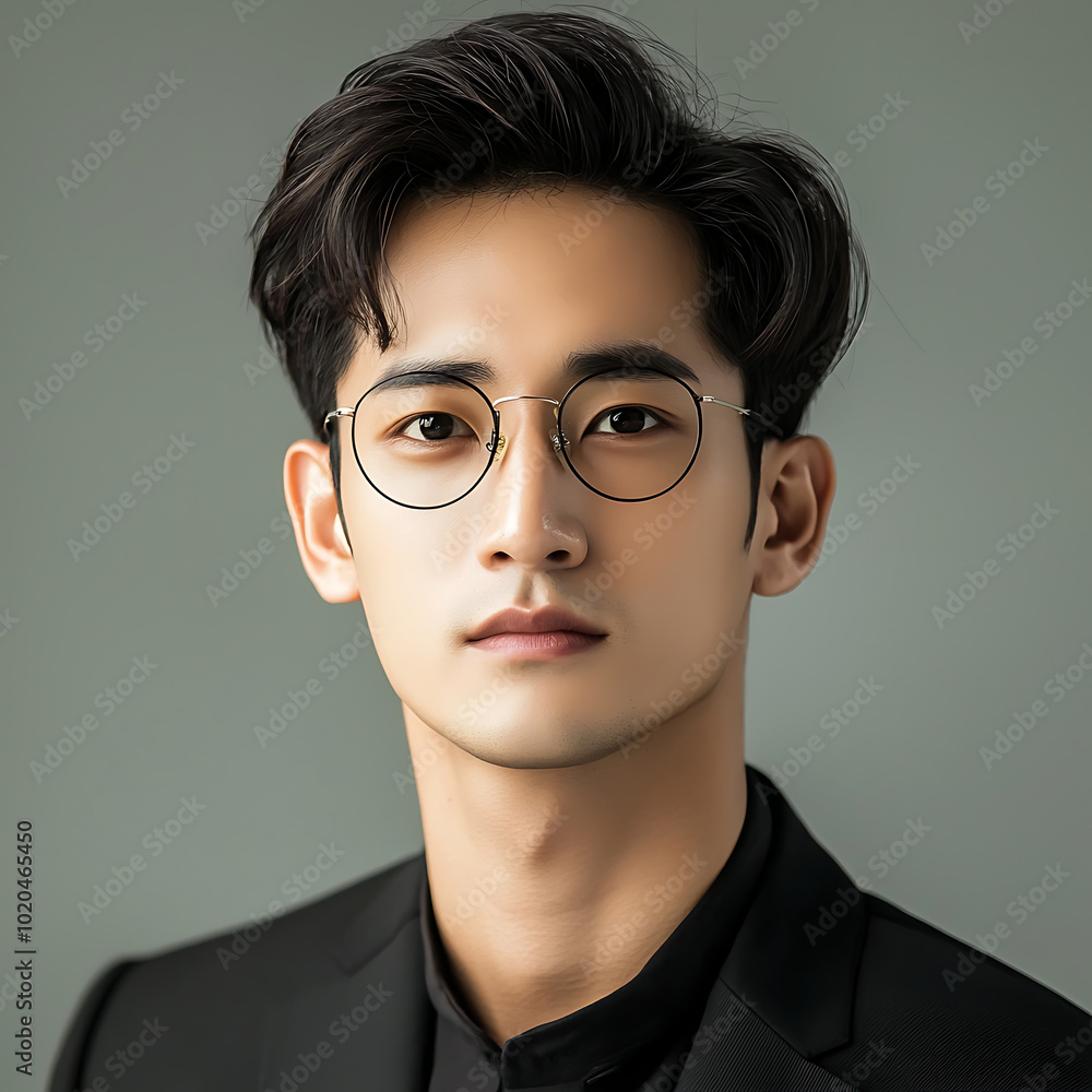 Beautiful Korean Young Man in Simple Professional Business Attire Beautiful Korean Young Man in Simple Professional Business Attire