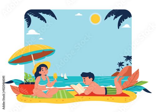 Relaxing Beach Day with Ice Cream and a Book