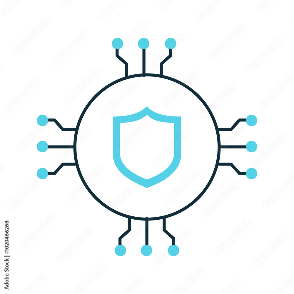 AI Digital Security Shield Vector Icon Design, digital defense, tech shield, cyber safety, AI protection AI Digital Security Shield Vector Icon Design, digital defense, tech shield, cyber safety, AI protection