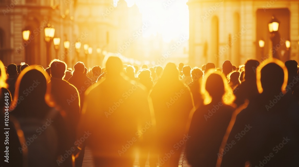 silhouettes of people in a massive gathering, silhouettes of people in a massive gathering,