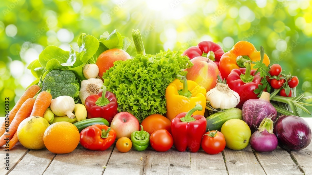 Close-up of vibrant fresh vegetables and fruits on wooden table, symbolizing healthy blood pressure foods, emphasizing natural nutrition and wellness. Close-up of vibrant fresh vegetables and fruits on wooden table, symbolizing healthy blood pressure foods, emphasizing natural nutrition and wellness.