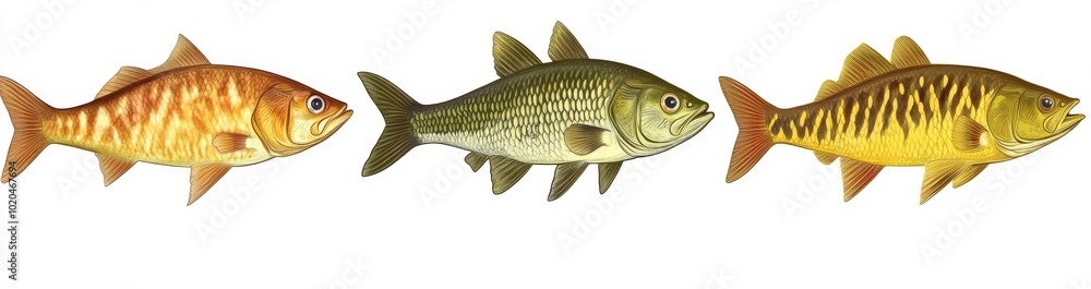 The illustrations are isolated on a transparent background and are suitable for marine-themed content or fishing ideas The illustrations are isolated on a transparent background and are suitable for marine-themed content or fishing ideas
