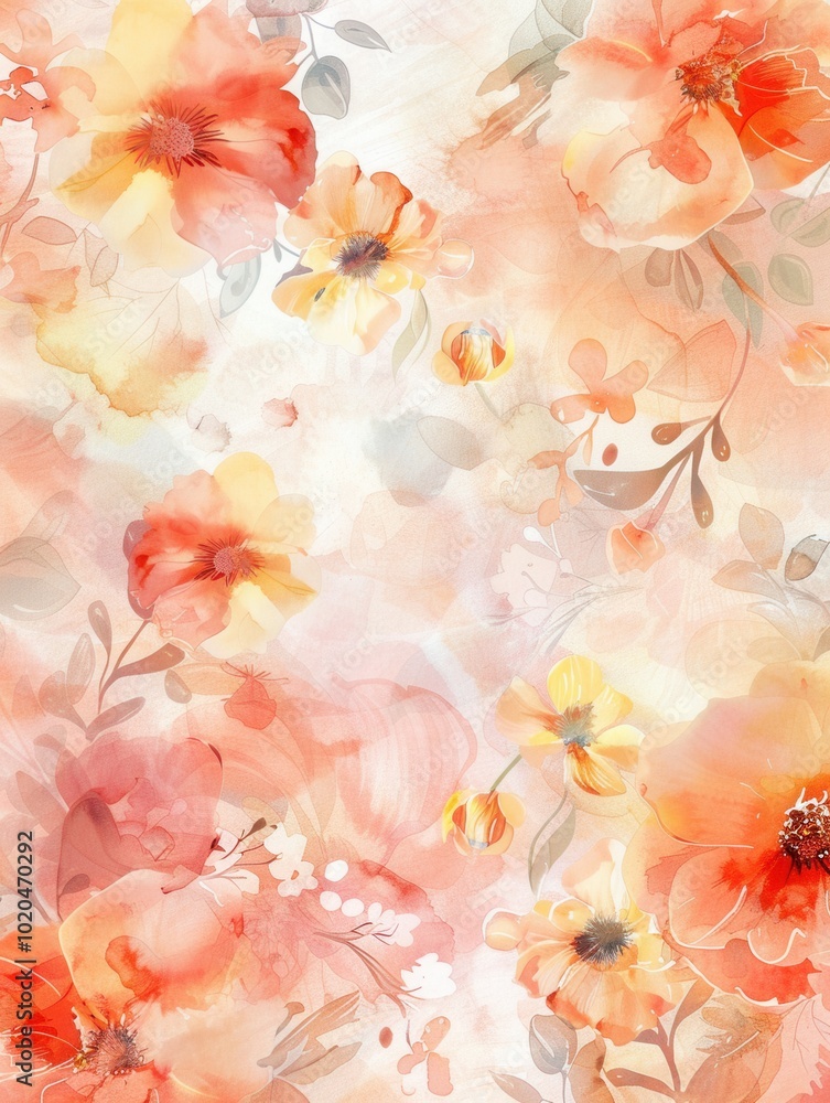 Delicate watercolor flowers in soft tones enhance the tranquility of the scene, inviting a sense of peace and beauty throughout spring. Generative AI Delicate watercolor flowers in soft tones enhance the tranquility of the scene, inviting a sense of peace and beauty throughout spring. Generative AI
