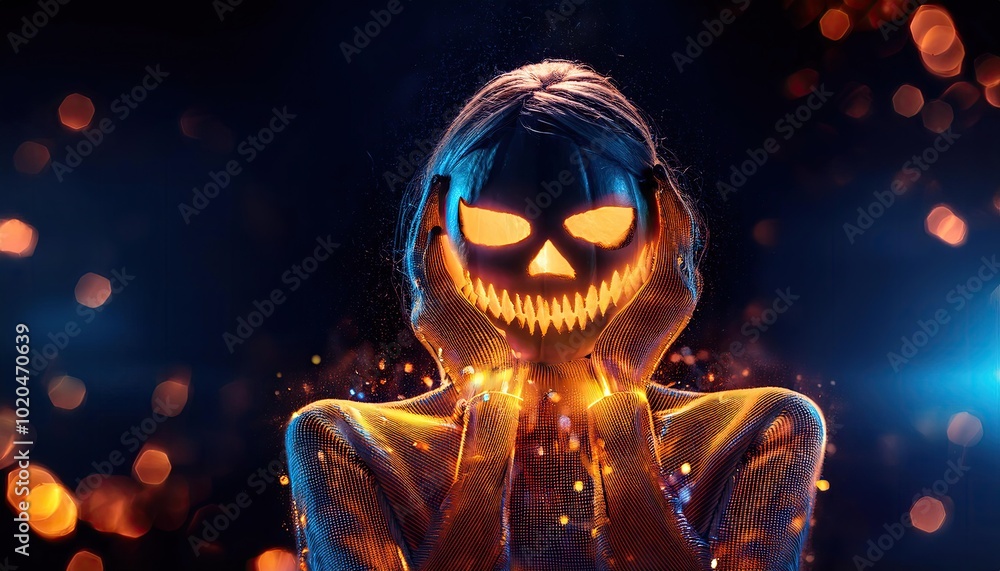 Halloween ghost neon light background, Ghost particles background, Halloween images Halloween ghost neon light background, Ghost particles background, Halloween images