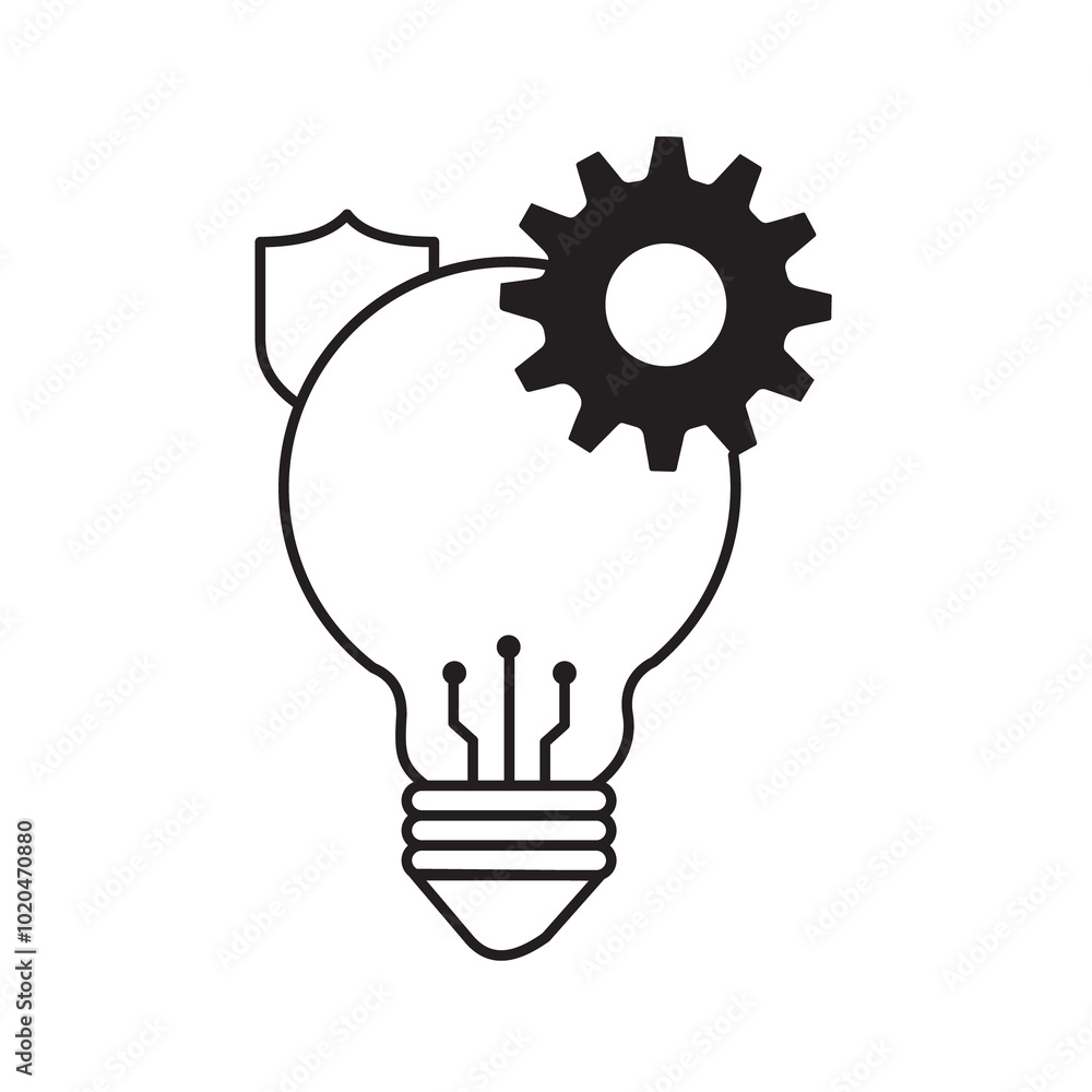 AI Protection for Creative Innovation Vector Icon Design, AI innovation, future technology, secure technology, idea AI Protection for Creative Innovation Vector Icon Design, AI innovation, future technology, secure technology, idea
