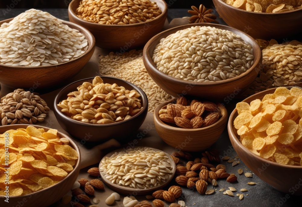 close view diverse cereals showcasing varied patterns grain surfaces detailed focus, texture, variety, colors, seeds, agriculture, harvest, food close view diverse cereals showcasing varied patterns grain surfaces detailed focus, texture, variety, colors, seeds, agriculture, harvest, food