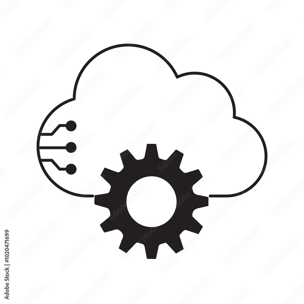 AI Cloud-Based Automation and Computing Vector Icon Design, system automation, cloud technology AI Cloud-Based Automation and Computing Vector Icon Design, system automation, cloud technology
