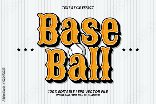 Baseball Text Effect Editable Cartoon Style