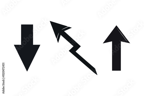 black and white arrows silhouette vector