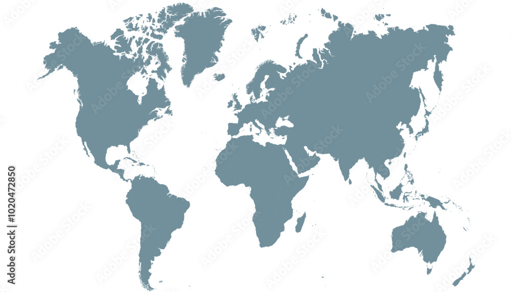 World map. Grey modern vector map. Silhouette map World map. Grey modern vector map. Silhouette map