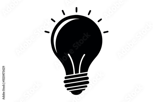 light bulb silhouette vector illustration