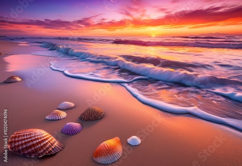 vibrant beach scene featuring serene waves colorful ideal relaxation natural beauty enthusiasts, ocean, sand, sky, water, clouds, sea, nature, landscape