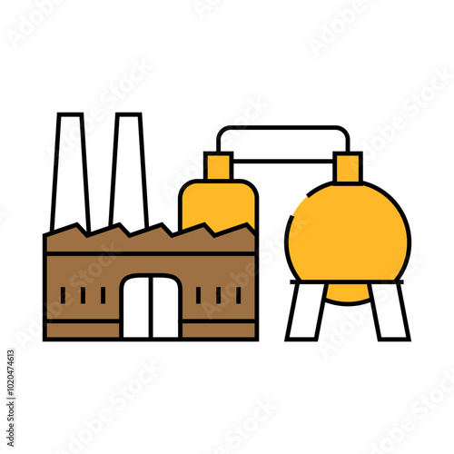 power station wood pellets line icon vector. power station wood pellets sign. isolated symbol illustration