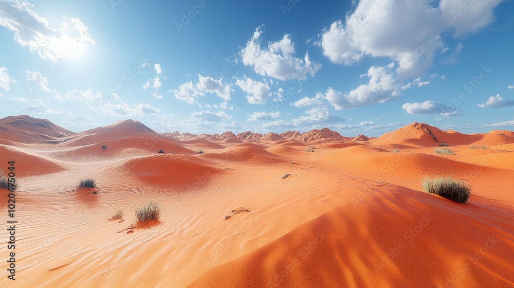Naklejka premium Desert Landscape under a Bright Sky