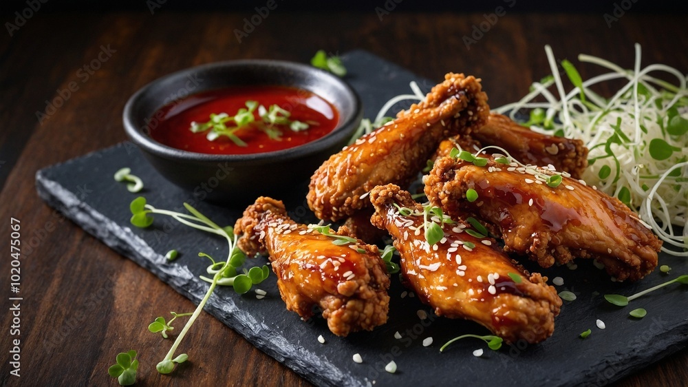 Fototapeta premium wings with sauce