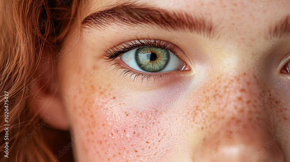 Closeup girl face with red pimples, inflammation on face and problem skin. Acne rosacea and couperose therapy. Facial treatment skincare routine and hygiene Cosmetic and beauty banner with copy space Closeup girl face with red pimples, inflammation on face and problem skin. Acne rosacea and couperose therapy. Facial treatment skincare routine and hygiene Cosmetic and beauty banner with copy space