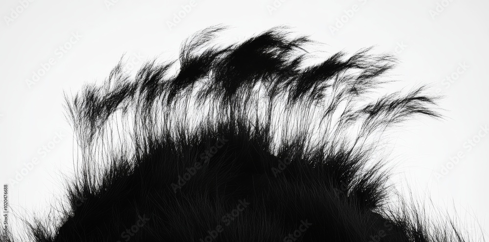 Illustration of eco-friendly gardening practices with a dark silhouette of a compost heap with leaves on a pristine white background Illustration of eco-friendly gardening practices with a dark silhouette of a compost heap with leaves on a pristine white background