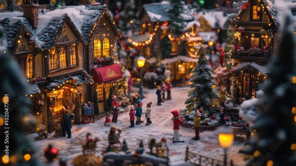 Fototapeta premium The Christmas Village Scene