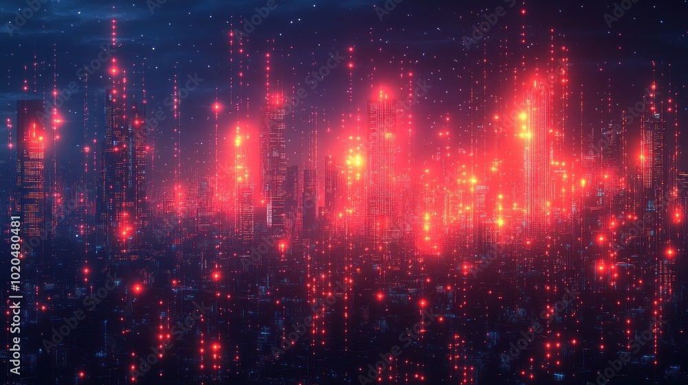 Futuristic Cityscape with Glowing Lights Futuristic Cityscape with Glowing Lights