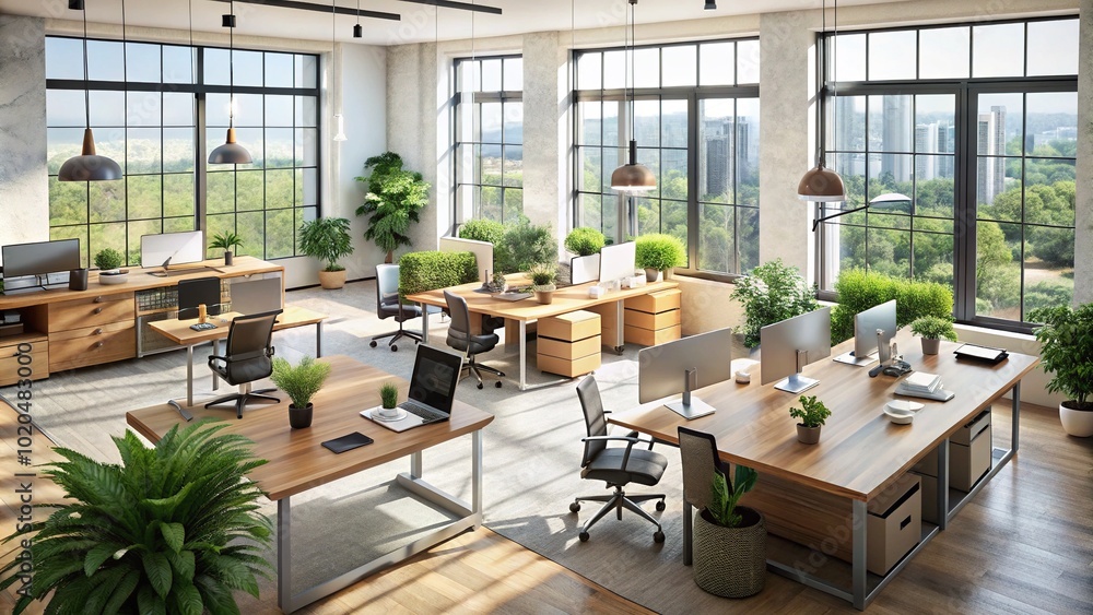 Minimalistic Office Aerial Photography - Intentional Design for Modern Workspaces Minimalistic Office Aerial Photography - Intentional Design for Modern Workspaces