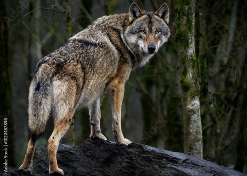 A close up of a Grey Wolf (Gray Wolf)
