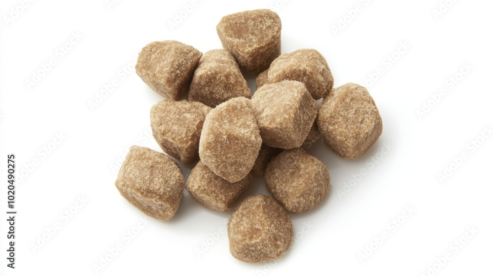 An illustration depicting spicy tofu cubes on a white background illustrates vegan, healthy eating, and culinary themes. An illustration depicting spicy tofu cubes on a white background illustrates vegan, healthy eating, and culinary themes.