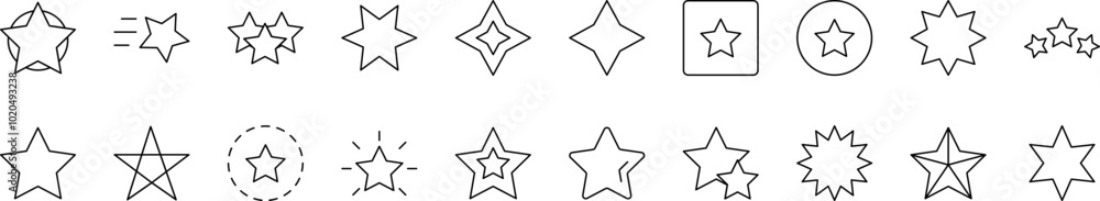 Star Outline Icon Collection. Editable Stroke. Perfect for Infographics, Articles, Books, Flyers, Banners Star Outline Icon Collection. Editable Stroke. Perfect for Infographics, Articles, Books, Flyers, Banners